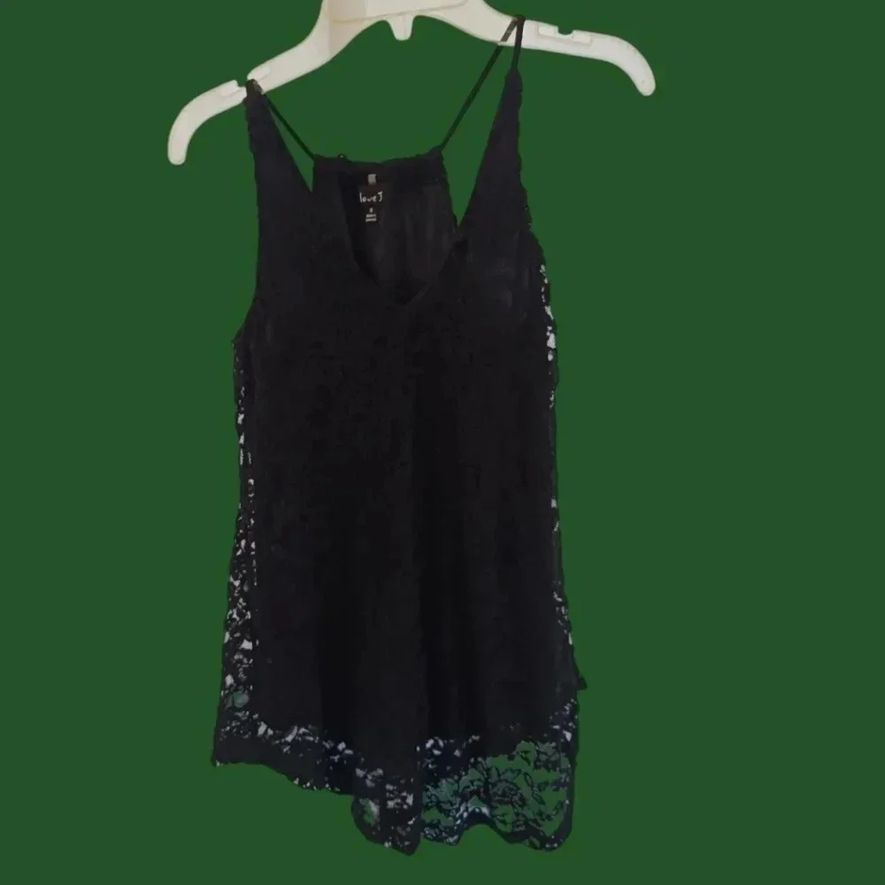 Love j boho lace tank size Small color black